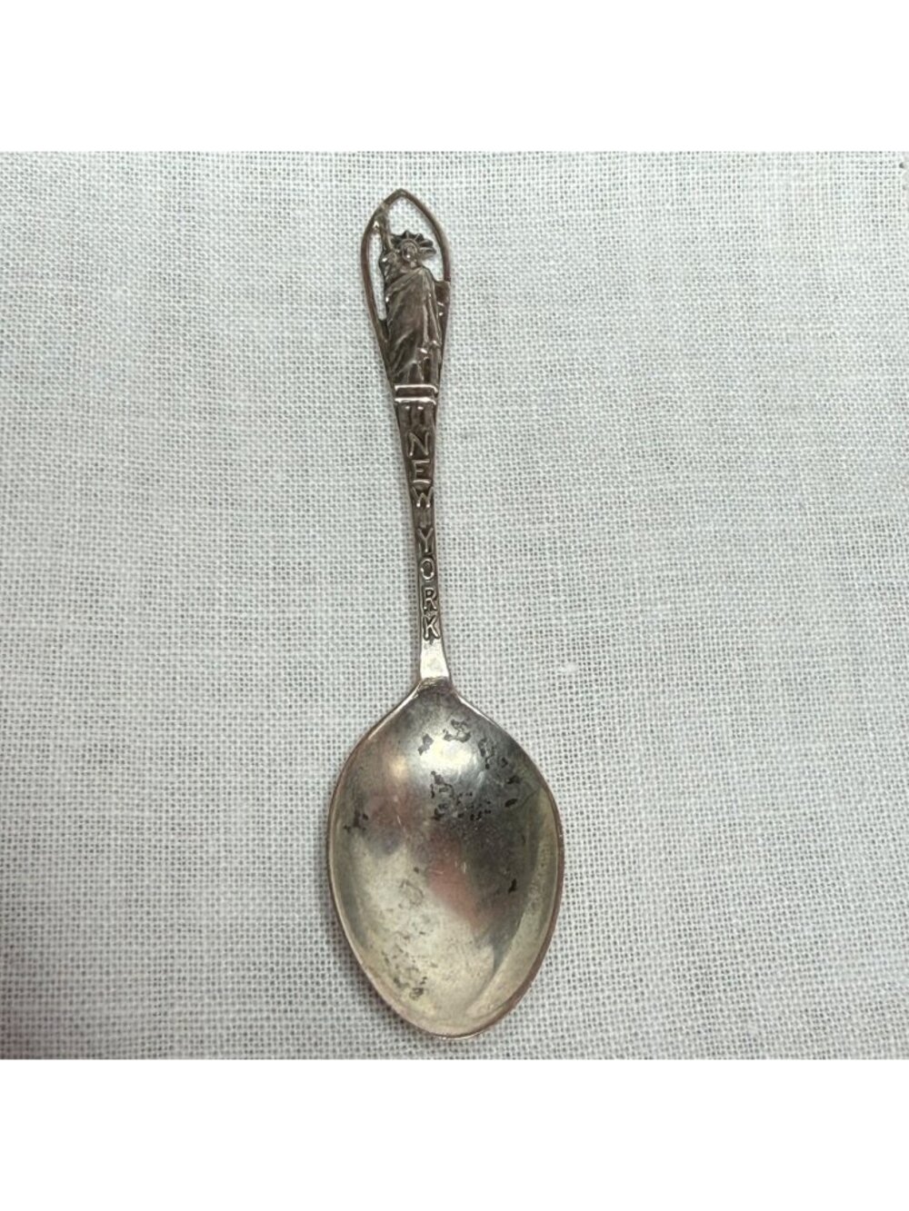 Vintage Sterling Silver New York Statue of Liberty Souvenir Demitasse Spoon